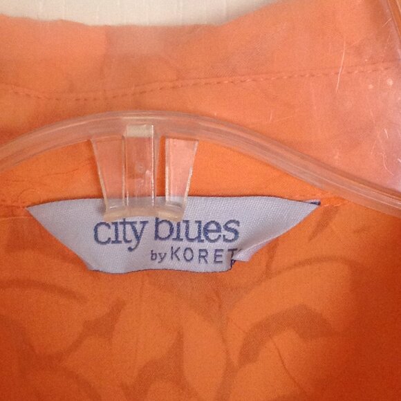 City Blues by Koret Women's Button Down Shirt Blouse Size L 3/4 Sleeve Colorful - Picture 7 of 8